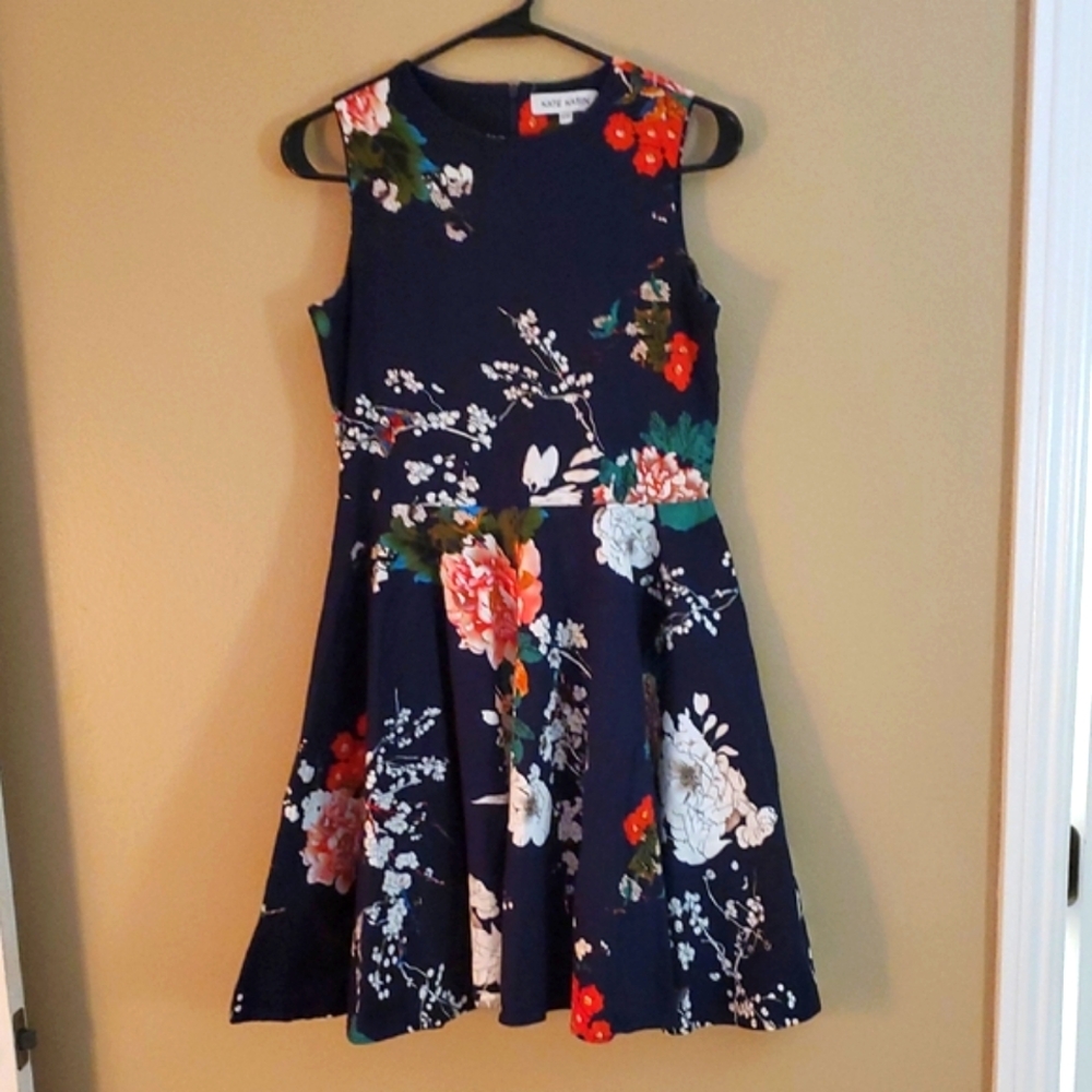 Kate Kasin Design Floral Sleeveless Skater Flare Girls Dress